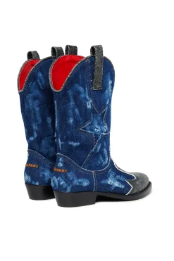 DSQUARED2 Stivali texani in denim Super Star | Stivali E Anfibi | Anfibi E Stivali