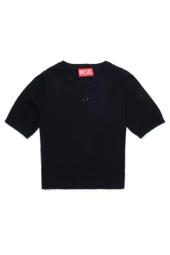 DIESEL Top in maglia rasata con logo Oval D | Bambino Maglieria | Oval D By Diesel