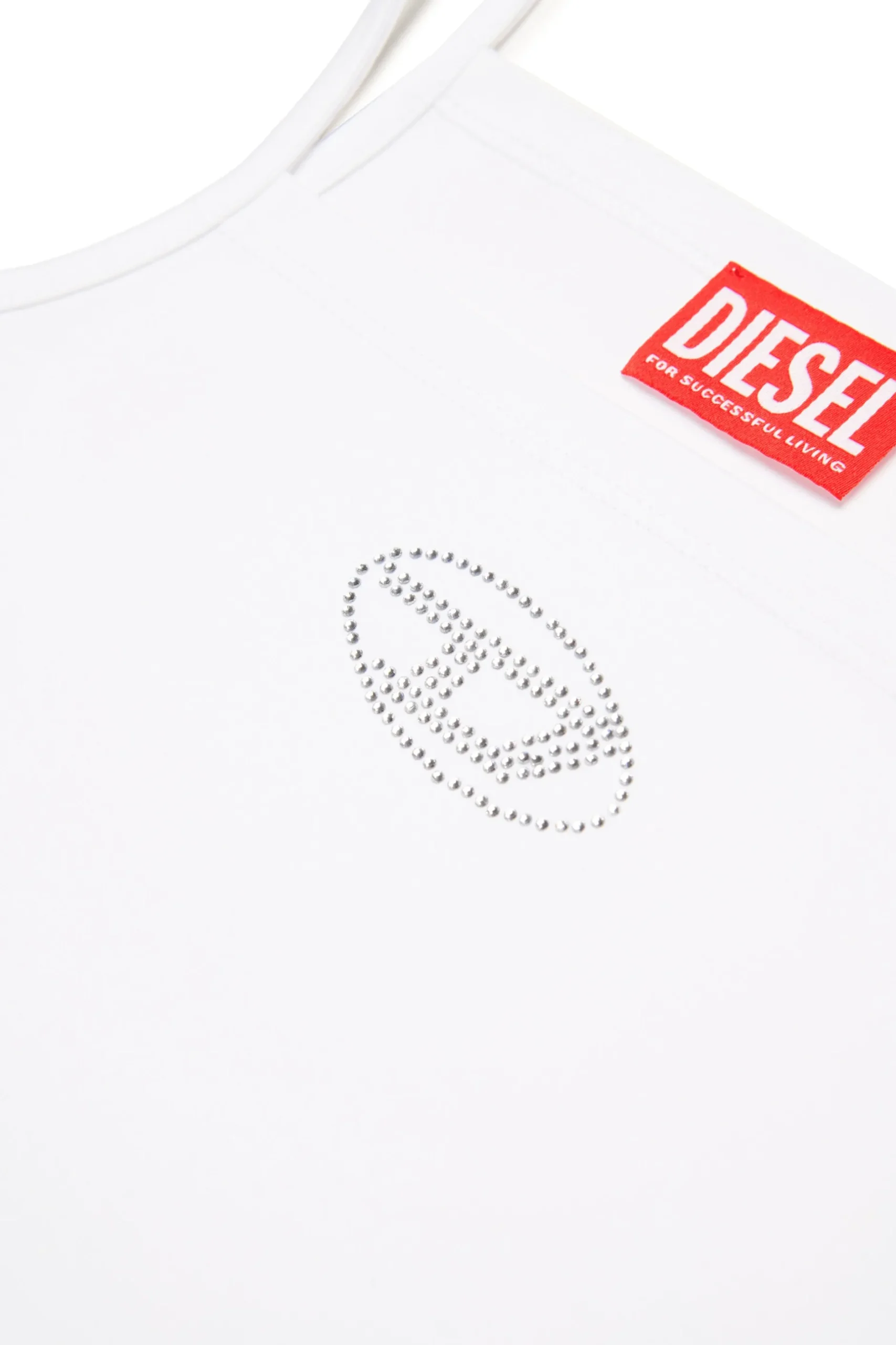 DIESEL Top smanicato con logo Oval D in strass | Bambino T-Shirts | Oval D By Diesel