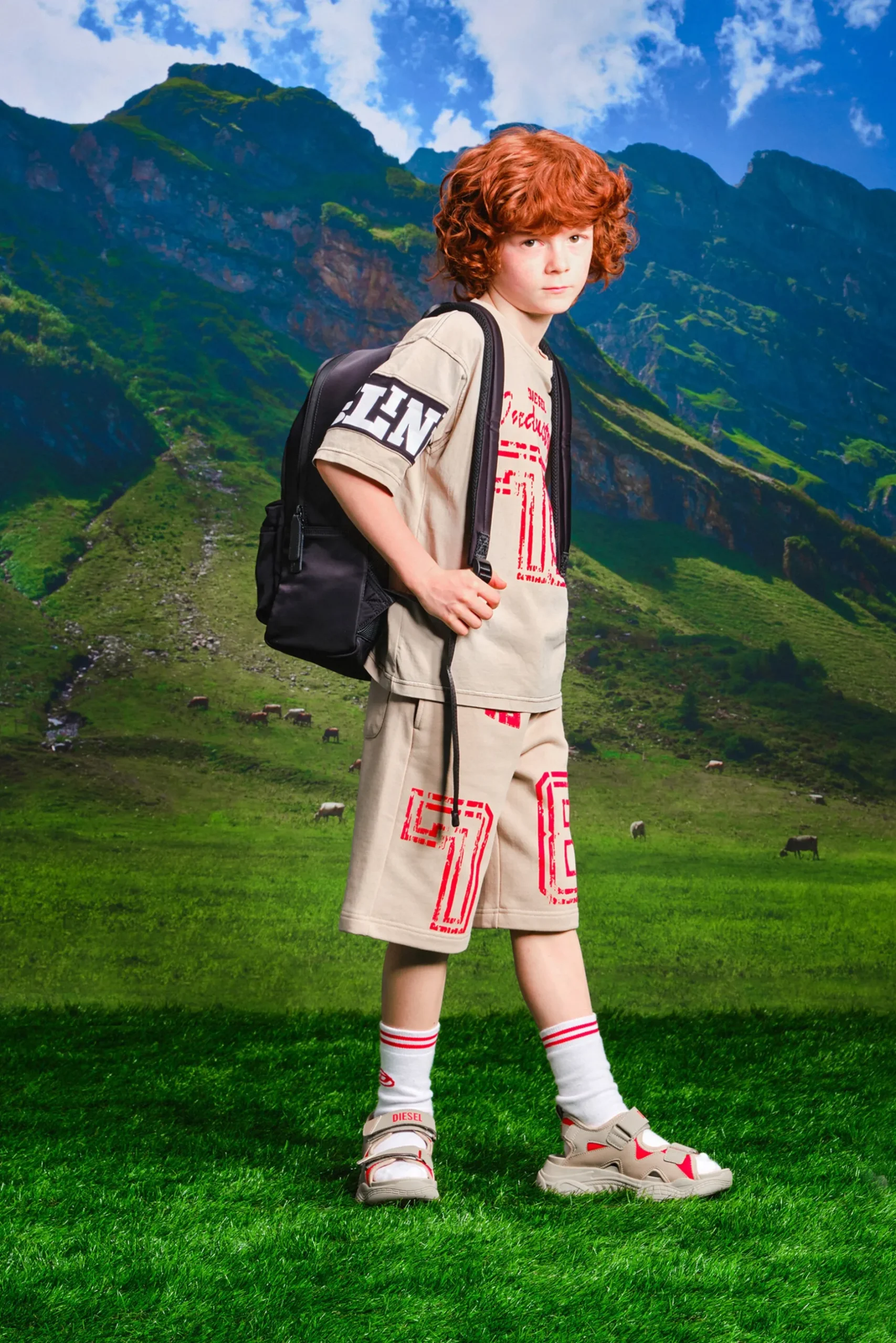 DIESEL T-shirt colorblock con grafica college | Bambino Activewear | Activewear