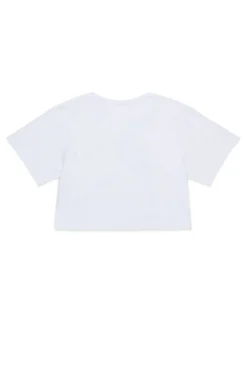 MM6 MAISON MARGIELA T-shirt cropped con logo istituzionale | Bambino T-Shirts | Logomania