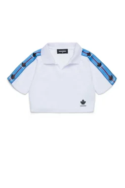DSQUARED2 T-shirt cropped in ciniglia con nastro logato | Bambino T-Shirts | Swimwear