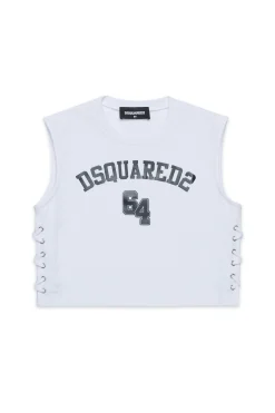 DSQUARED2 T-shirt cropped smanicata con logo | Bambino T-Shirts | Logomania