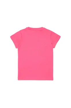 DIESEL T-shirt in jersey con logo glitter sovrapposto | T-Shirts