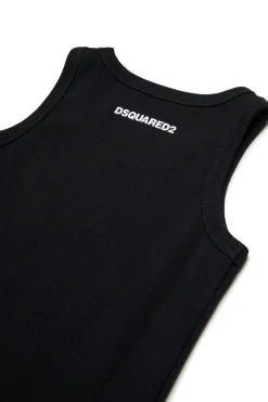 DSQUARED2 T-shirt smanicata a costine con logo | Bambino T-Shirts | Swimwear