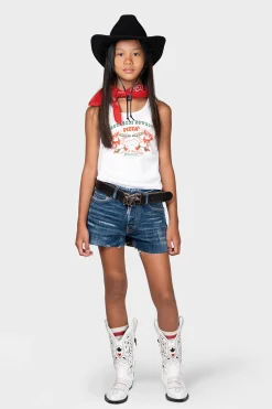 DSQUARED2 T-shirt smanicata con grafica Cowboy Pizza | Bambino T-Shirts | T-Shirts