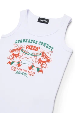 DSQUARED2 T-shirt smanicata con grafica Cowboy Pizza | Bambino T-Shirts | T-Shirts