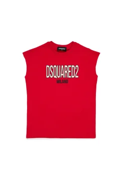 DSQUARED2 T-shirt smanicata con logo Milano | Bambino T-Shirts | Logomania