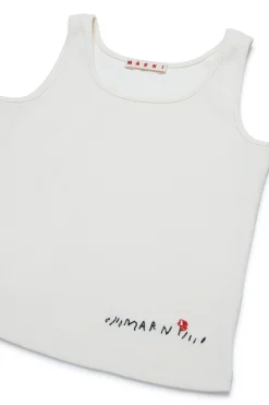 MARNI T-shirt smanicata con logo Flower | T-Shirts