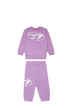 DIESEL Tuta in felpa con logo Oval D effetto used | Bambino Tute E Baby Set | Oval D By Diesel