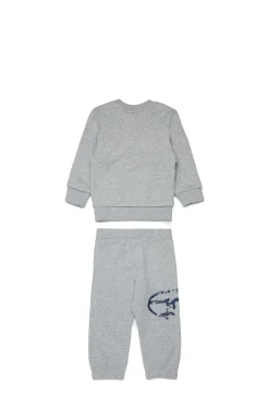 DIESEL Tuta in felpa con logo Oval D effetto used | Bambino Tute E Baby Set | Oval D By Diesel