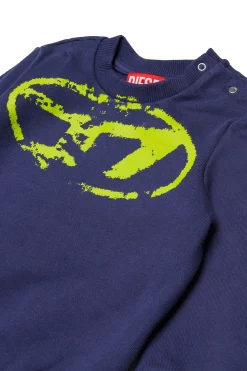 DIESEL Tuta in felpa con logo Oval D effetto used | Bambino Tute E Baby Set | Oval D By Diesel