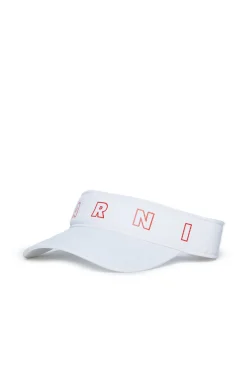 MARNI Visiera in gabardina con logo Outline | Bambino Berretti E Cappelli | Logomania